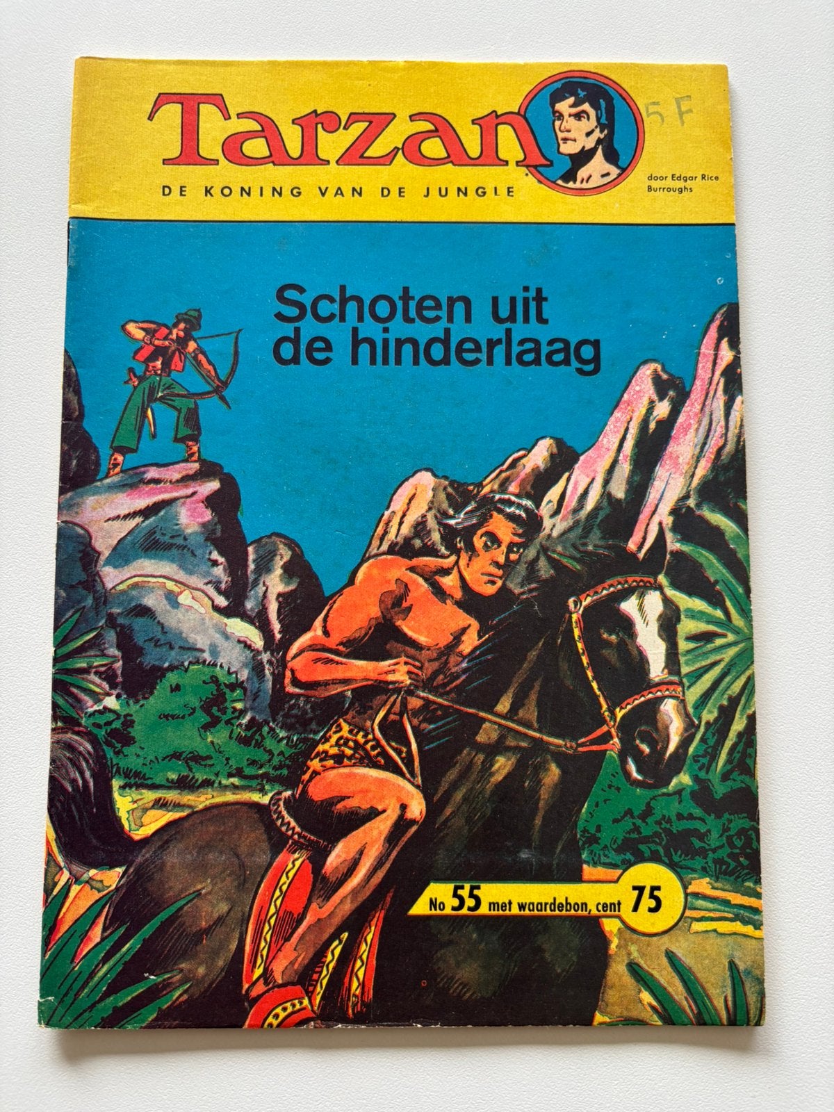 Tarzan strip nr 55 Schoten uit de hinderlaag. In zwart wit!, Eén comic, Ophalen, Zo goed als nieuw