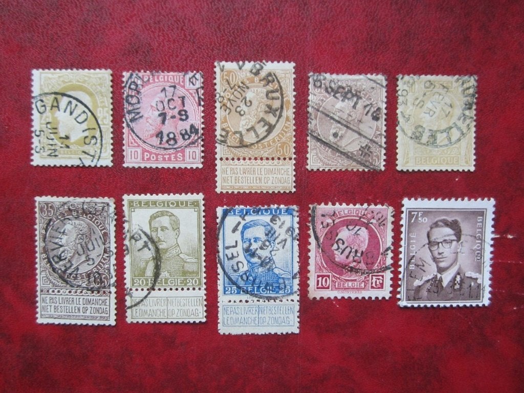 Timbres Belgique, anciens oblitérés - Voir photos, Timbres & Monnaies, Enlèvement ou Envoi, Affranchi, Timbre-poste, Oblitéré