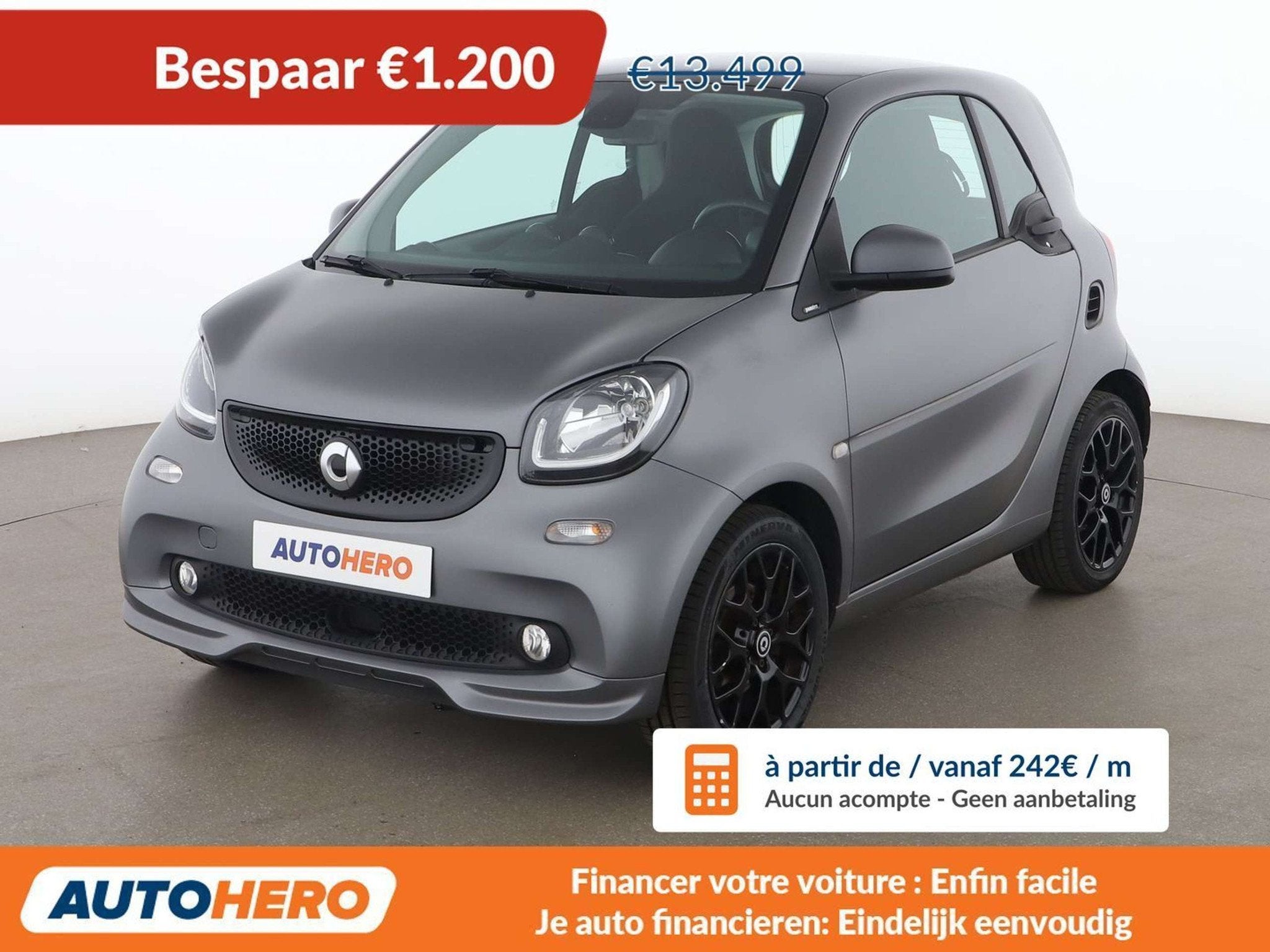 Smart Fortwo 0.9 Turbo Basis passion (automatique), Autos, Argent ou Gris, Achat, Euro 6, 2 places