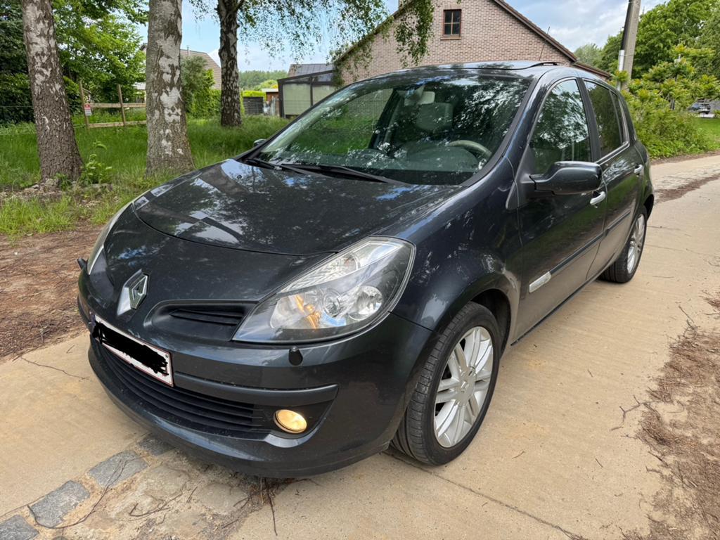 Renault Clio/1.6Benzine/2006/169.000Km/Airco/Carnet, Autos, Renault, Cuir, Argent ou Gris, Achat, Beige