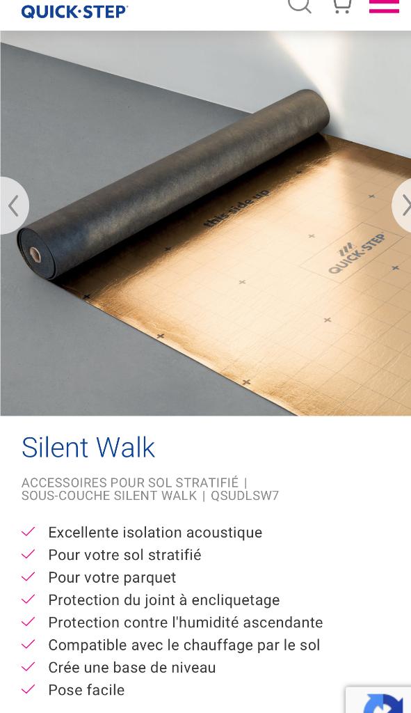 SOUS-COUCHE SILENT WALK - Quick Step, Huis en Inrichting, Stoffering | Vloerbedekking, Ophalen, Overige kleuren, Overige typen