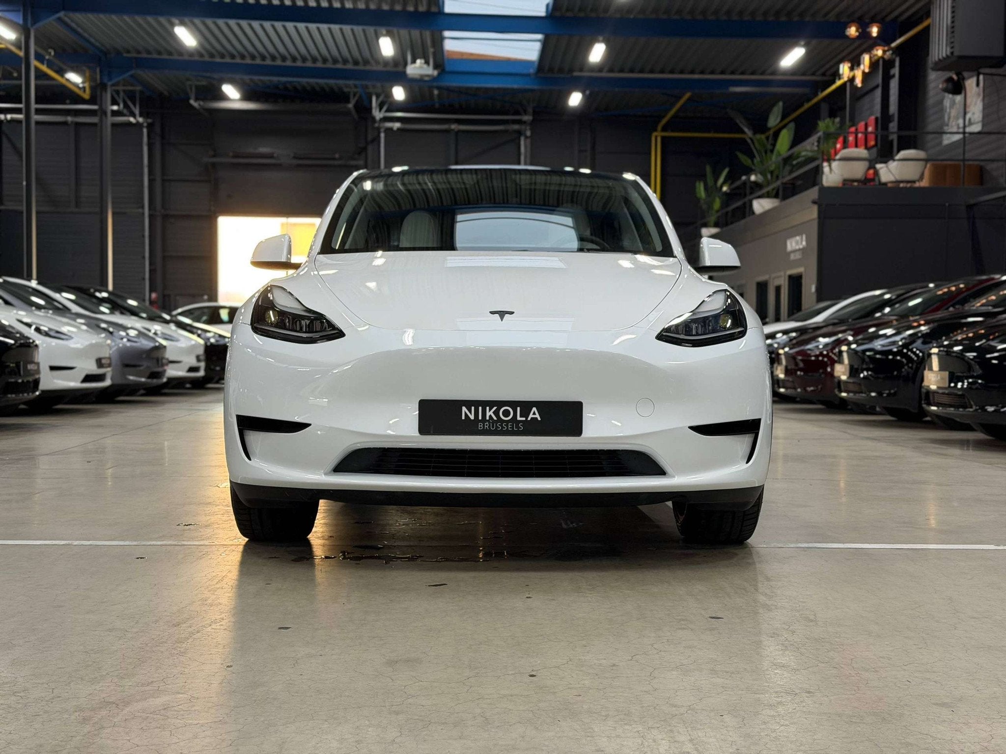 Tesla Model Y MODEL Y LONG RANGE RWD - HW4 - 20" INDUCTION -, Auto's, Achterwielaandrijving, Gebruikt, 600 km, Wit