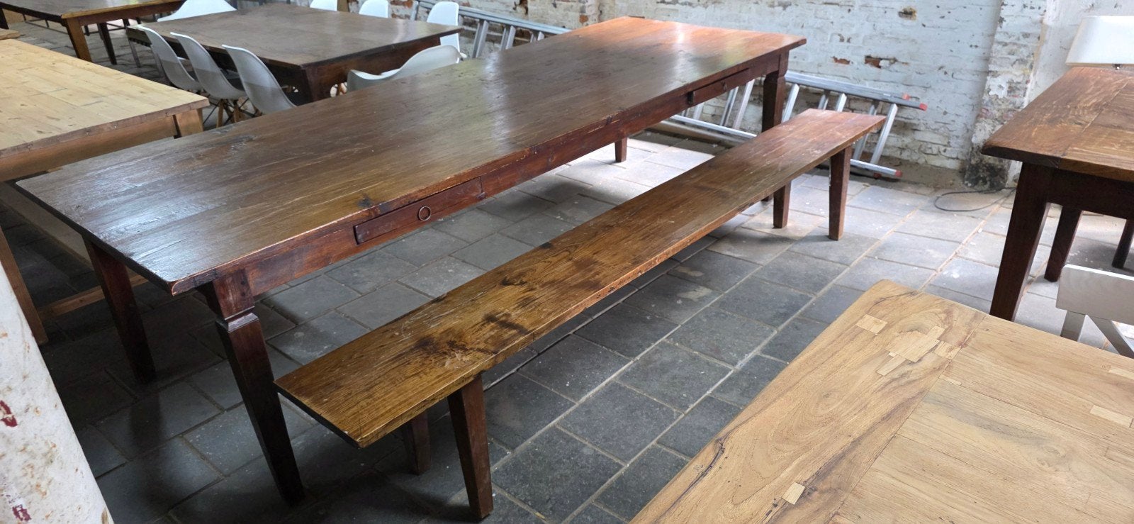grote 3 meter lange boerentafel- kloostertafel met bank, Huis en Inrichting, Ophalen of Verzenden, Gebruikt