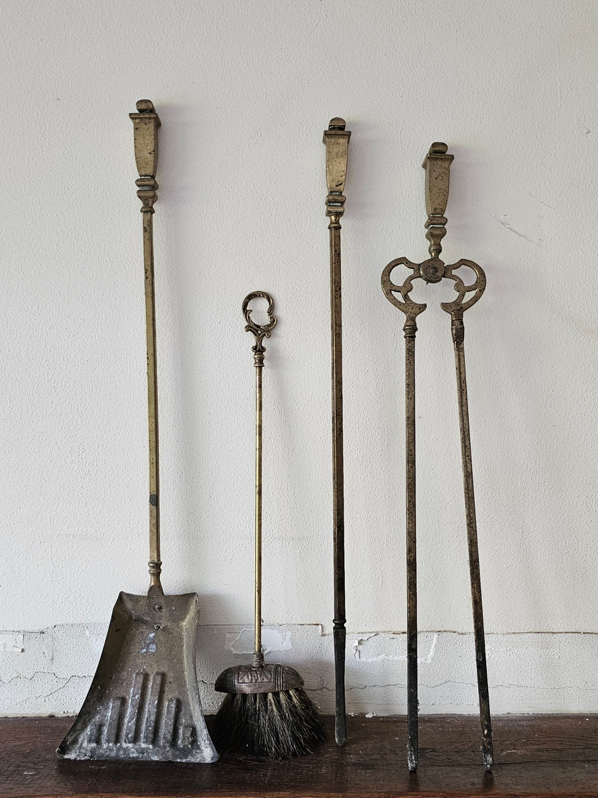 Set de cheminée vintage en laiton, Maison & Meubles, Enlèvement