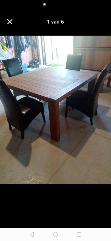 Eiken eetplaats, Huis en Inrichting, Complete eetkamers, Zo goed als nieuw, 4 tot 6 stoelen, Ophalen