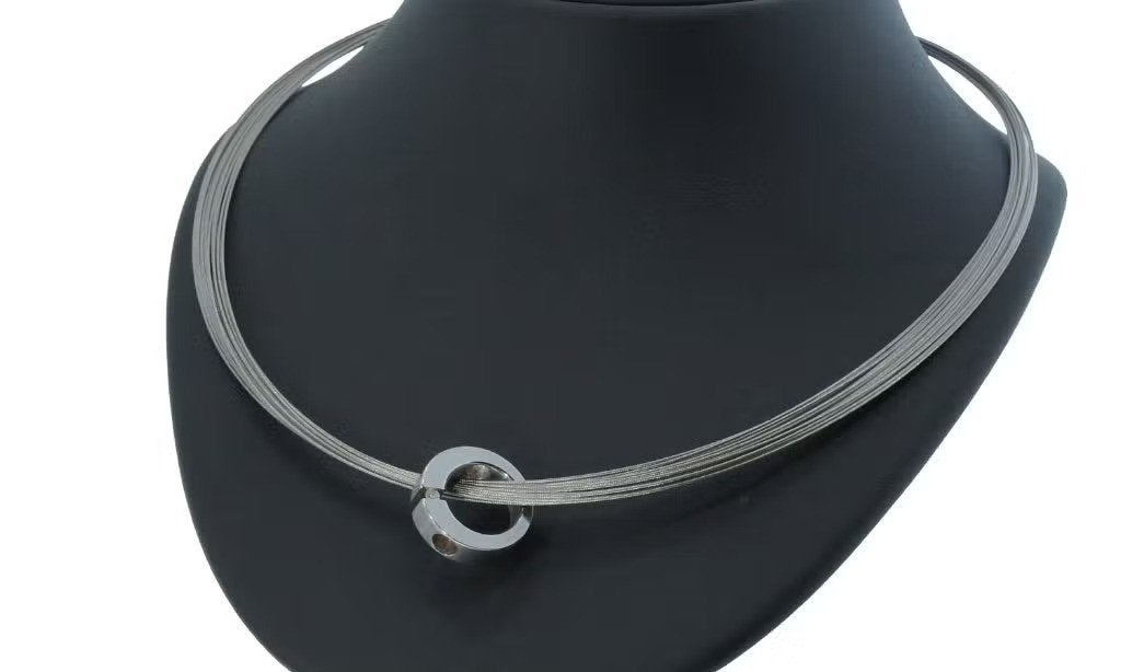 Diamant fraaie ketting dames spang briljant collier staal, Handtassen en Accessoires, Ophalen of Verzenden, Zo goed als nieuw