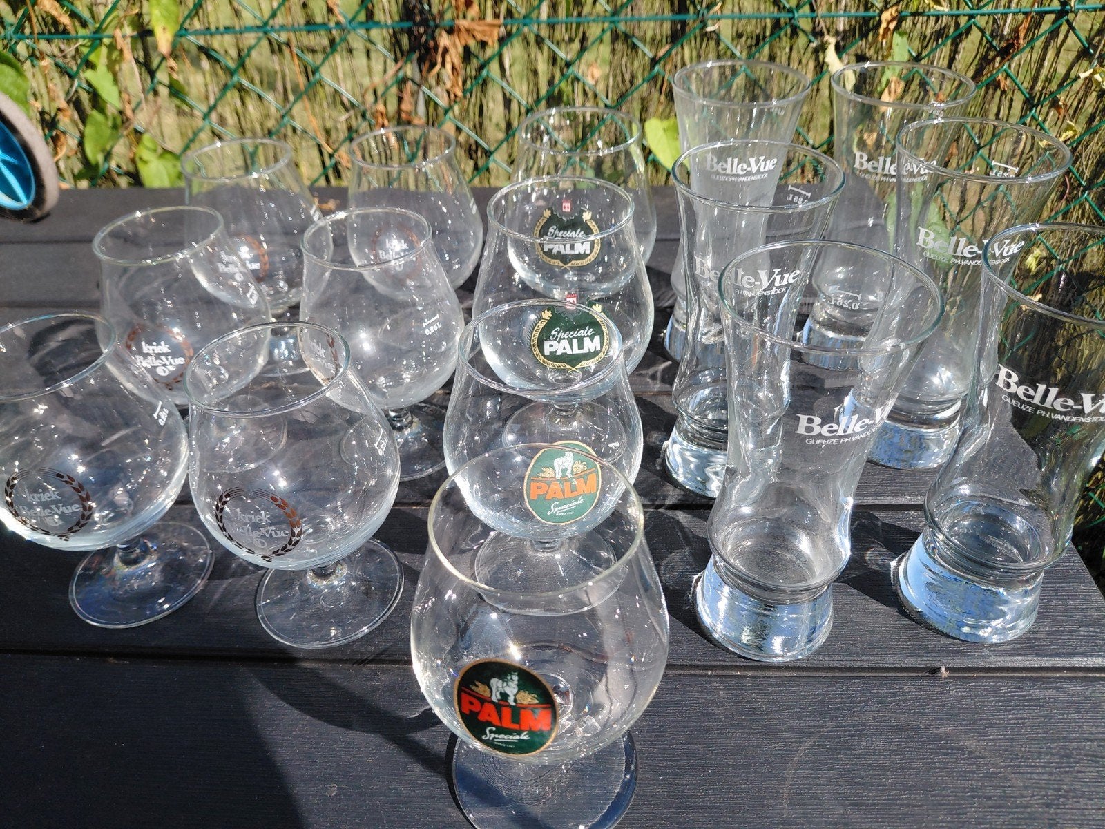 Lot 16 verres a Bière Palm ,Belle vue,,kriek, Enlèvement, Comme neuf, Verre à bière