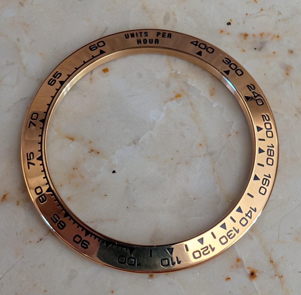 Rolex Daytona 116503 Geelgoud Tachymeter Bezel Origineel, Rolex, Polshorloge, Ophalen of Verzenden, Zo goed als nieuw