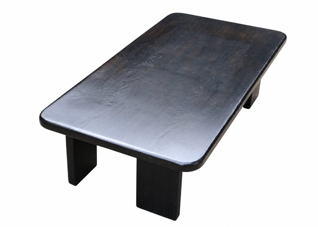 Zwarte brutalist salontafel - Large vintage coffee table, Ophalen