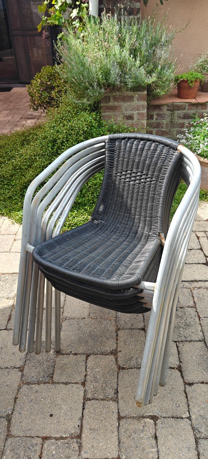 6 tuinstoelen, Tuin en Terras, Ophalen, Gebruikt, Aluminium
