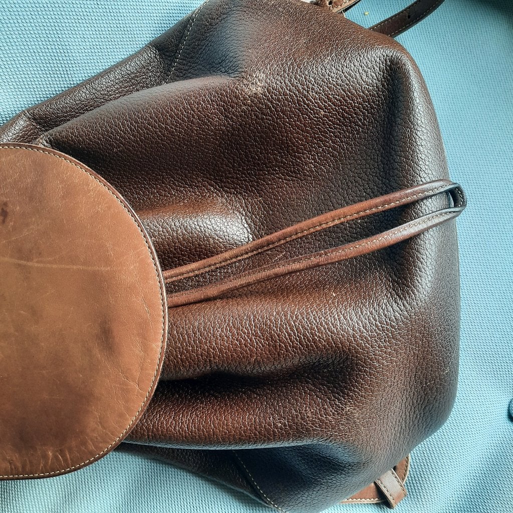 Deux de Delvaux, rugzak, kleur bruin, Handtassen en Accessoires, Ophalen, Gebruikt, Bruin