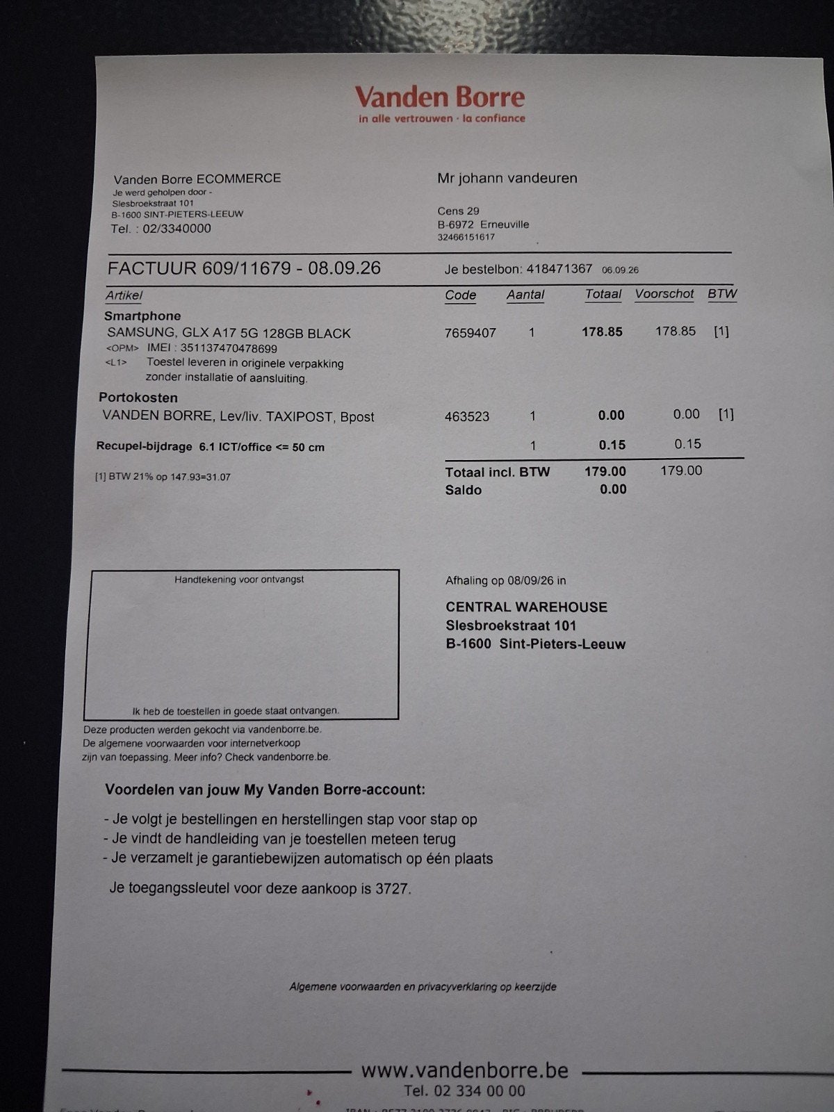 Samsung A17 128 GB noir, Neuf, Enlèvement ou Envoi, Sans abonnement, Sans simlock