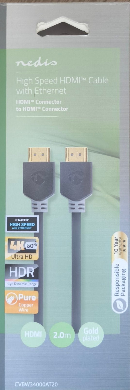 Nedis CVBW34000AT20, Ophalen of Verzenden, Zo goed als nieuw, 2 tot 5 meter, HDMI-kabel
