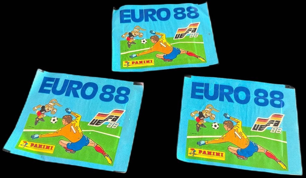 3x Panini Euro 88 Zakje Stickers Packet Bustine EK 1988, Verzenden, Gebruikt