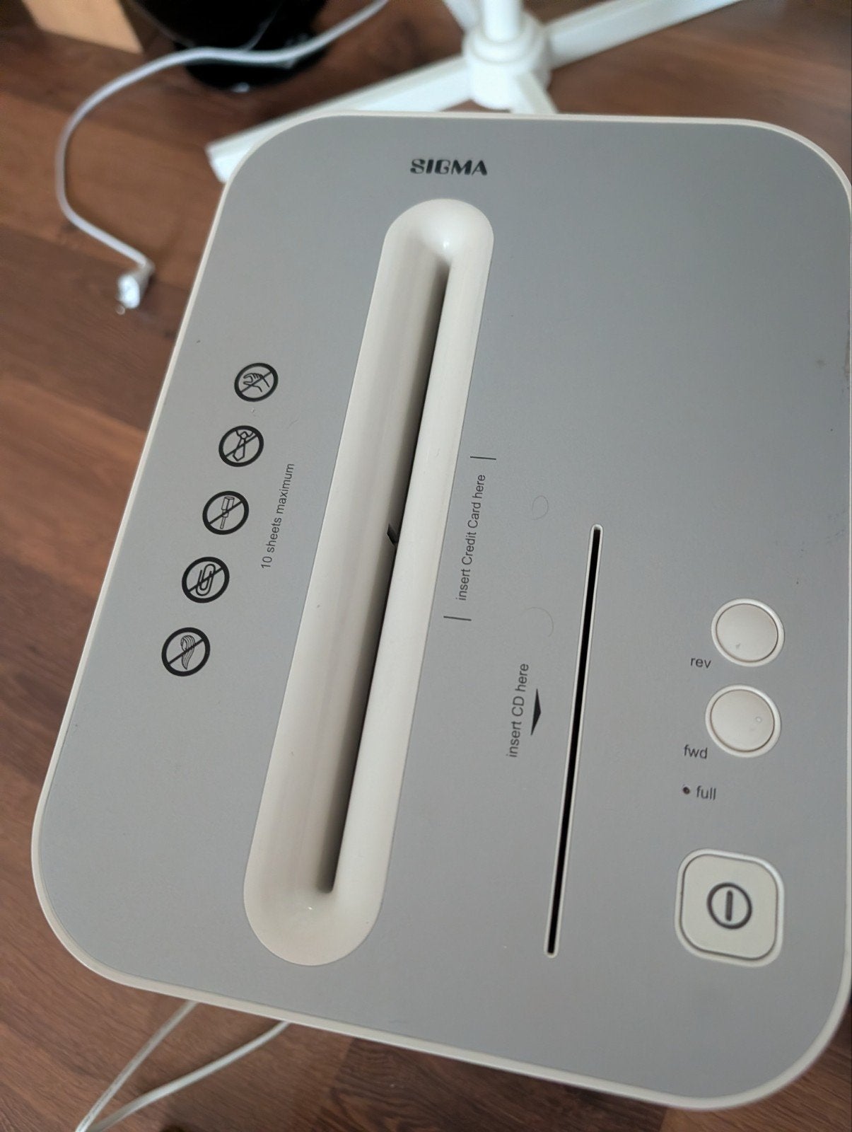 sigma paper en cd shredder, Ophalen, Gebruikt
