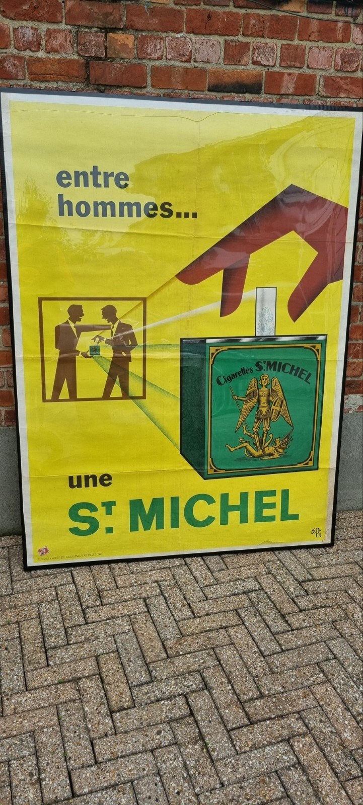 Reclameposter voor sigaretten in St Michel, Ophalen