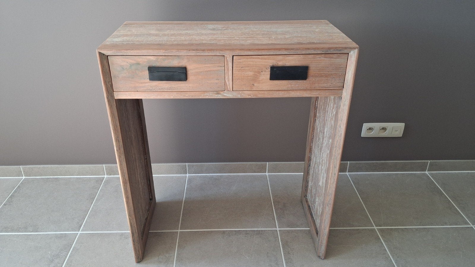 Console en bois avec 2 tiroirs, Maison & Meubles, 25 à 50 cm, 50 à 100 cm, Comme neuf, Enlèvement