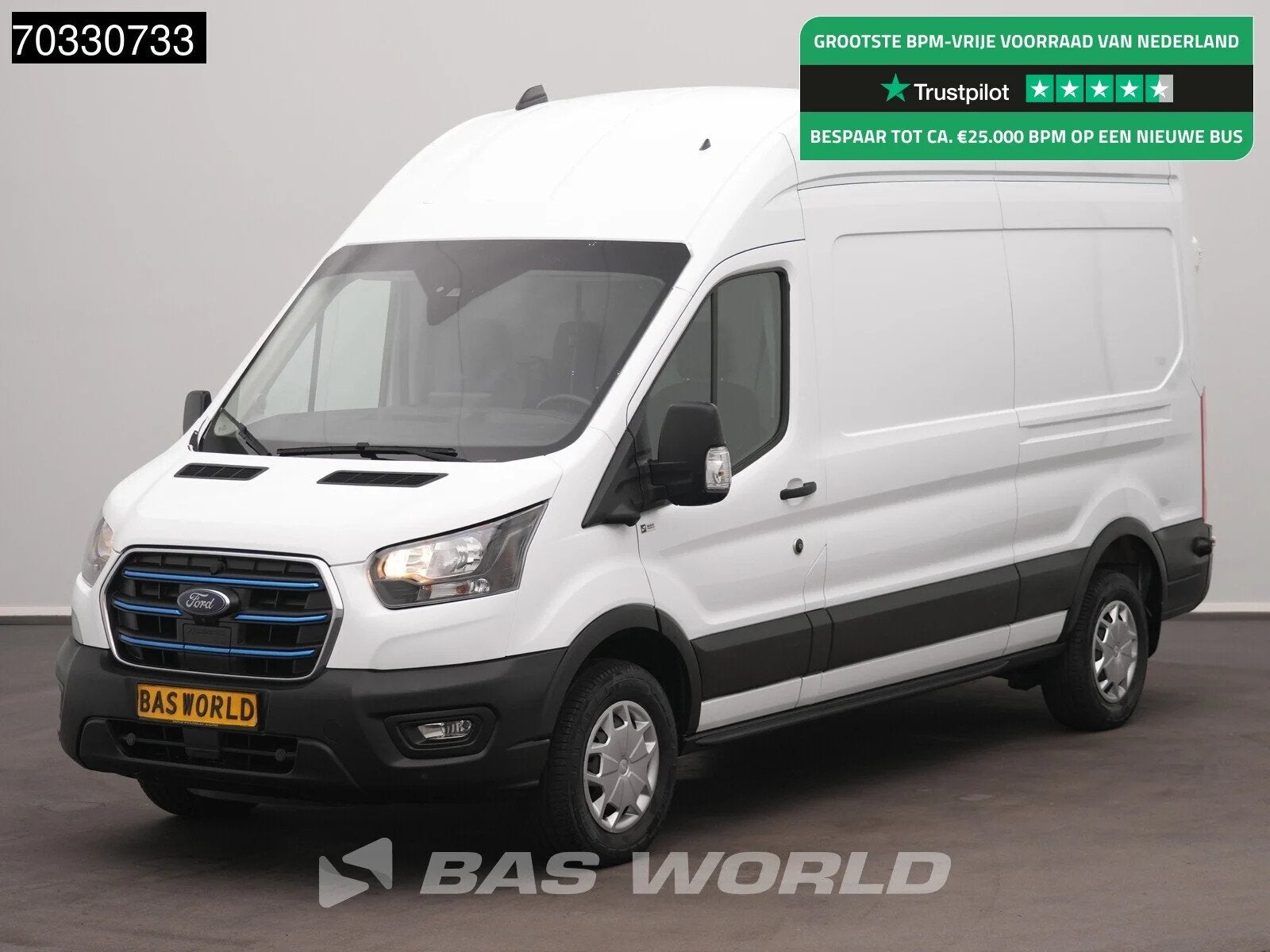 Ford e-Transit 184pk Elektrisch 68kWh 317km WLTP L3H3 Hoog D, Achat, 135 kW, Entreprise, 3 places