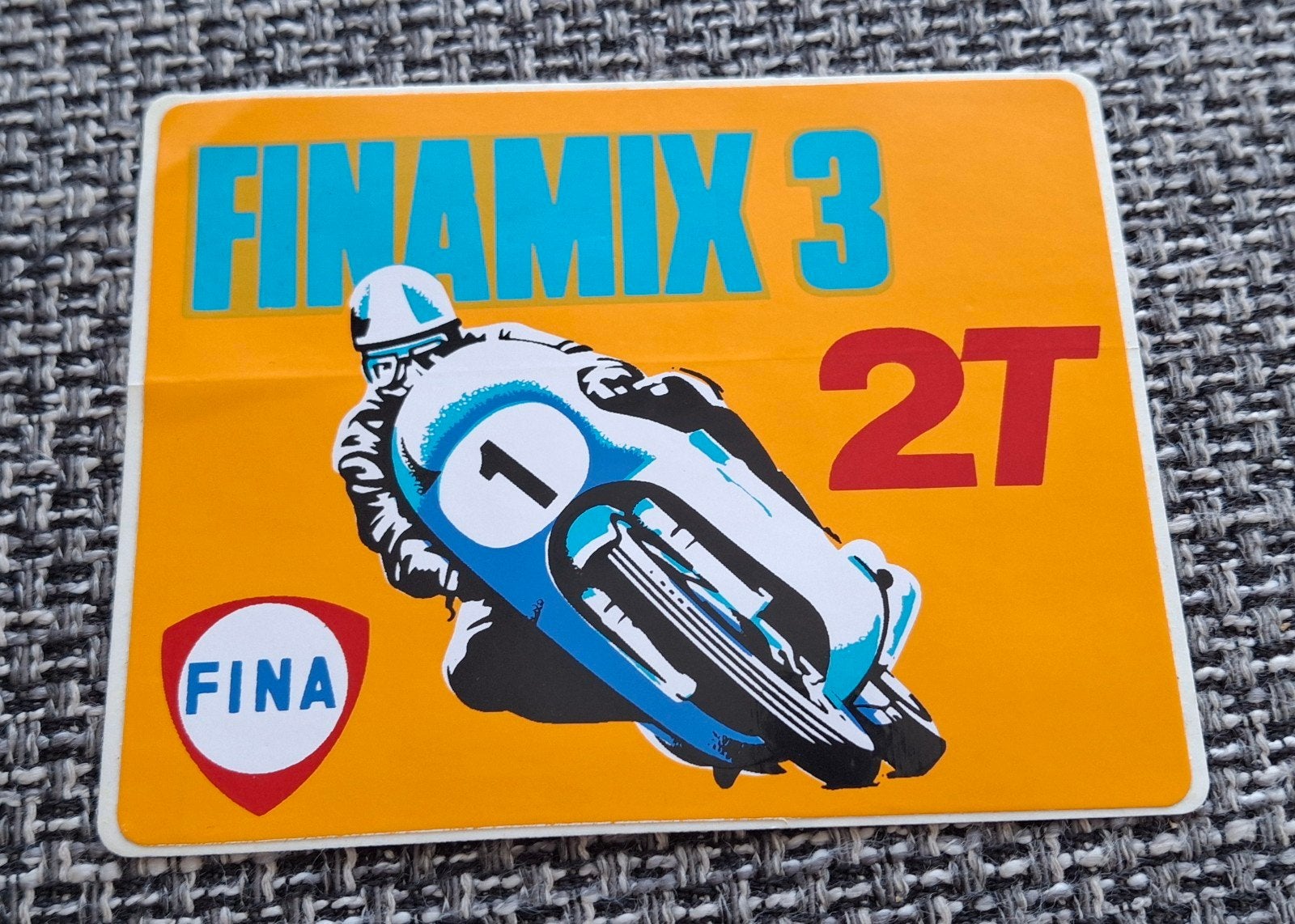 Autocollant vintage de motocross Fina Finamix 3 2T, Collections, Enlèvement ou Envoi, Comme neuf, Voiture ou Moto