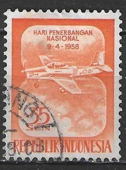 Indonesie 1958 - Yvert 158 - Luchtvaart - 35 s. (ST), Verzenden, Gestempeld