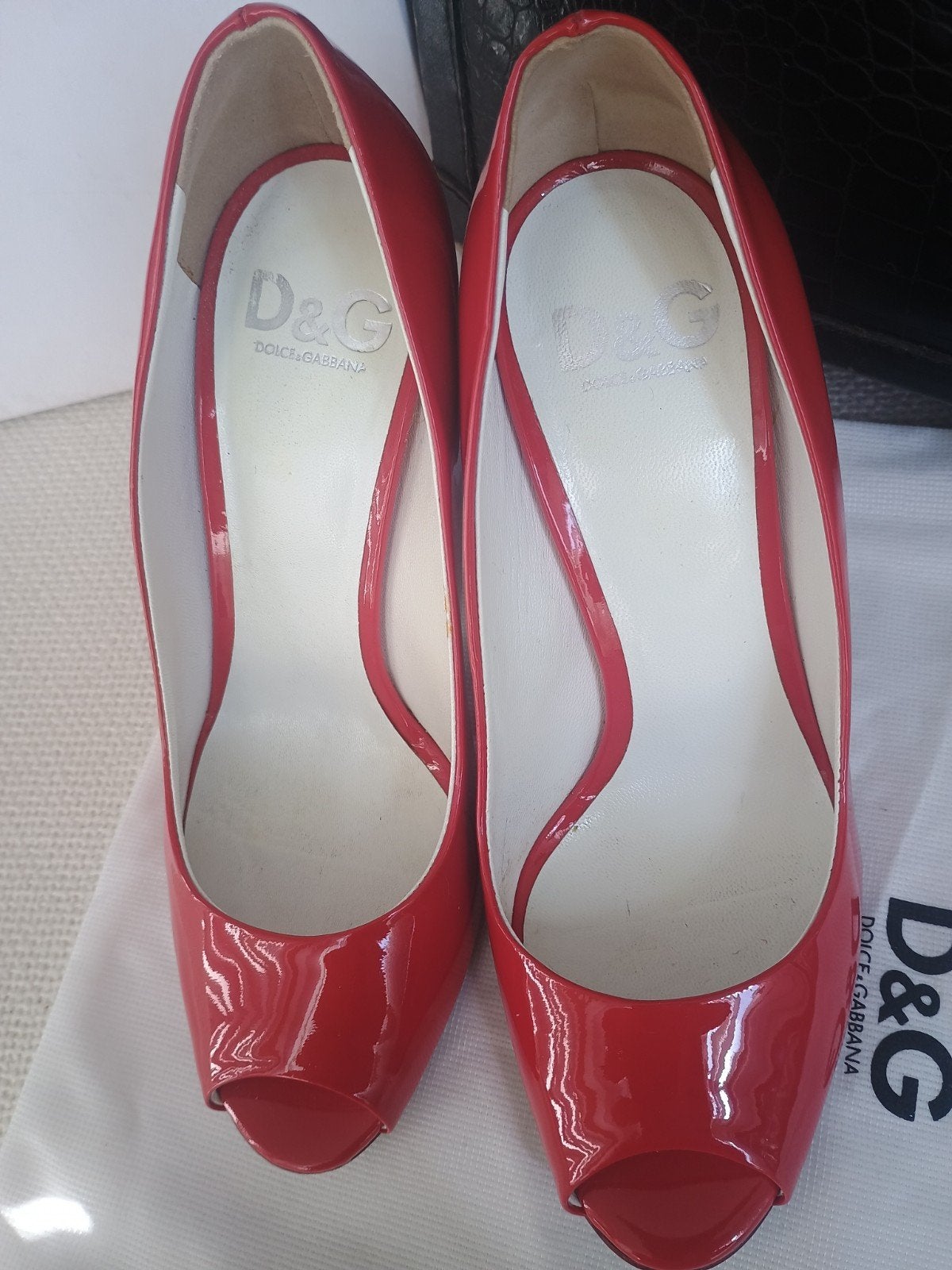 DOLCE & GABBANA pump peeptoe 36 Rood, Verzenden, Rood, Pumps