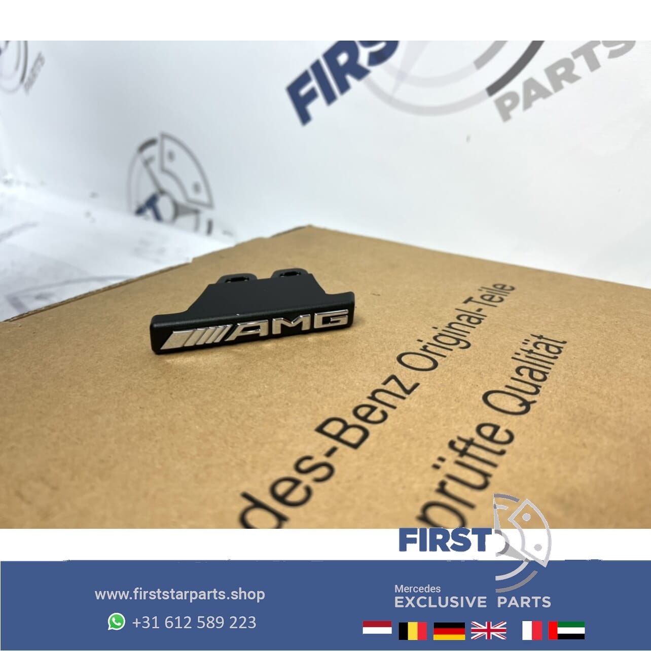 AMG GRIL LOGO EMBLEEM Mercedes A B C CLA E G GT GLA GLC GLE, Auto-onderdelen, Gebruikt, -, Voor, Ophalen of Verzenden