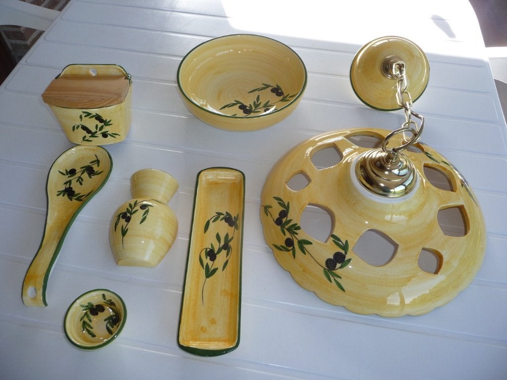 Hanglamp Provence met accessoires (7 stuks), Ophalen of Verzenden, Nieuw, Keramiek, Provence