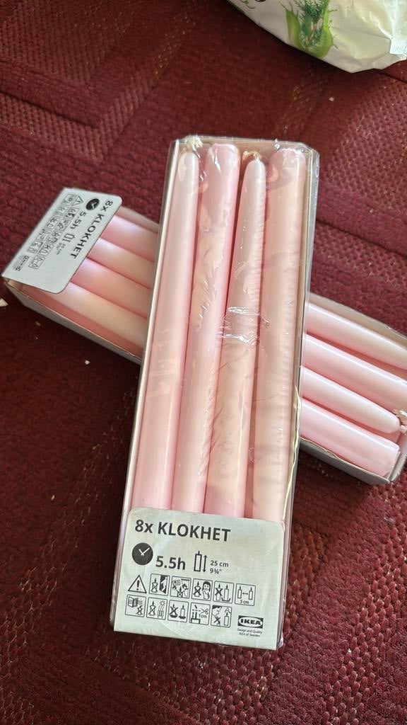 78x Bougies roses, Enlèvement, Comme neuf