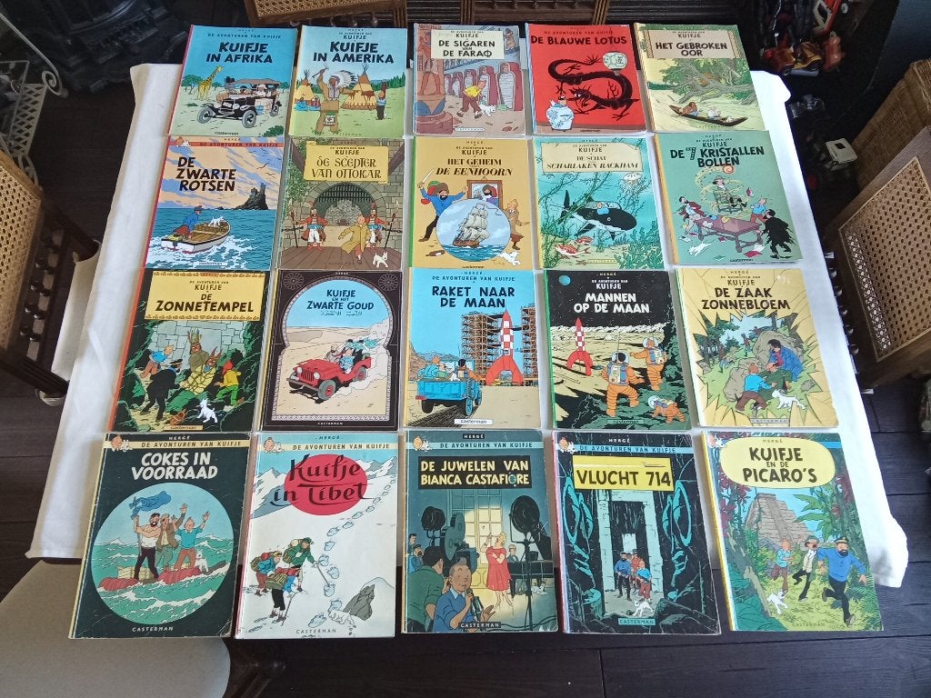 Kuifje strips 20 verschillende verhalen van Kuifje izgst'., Meerdere stripboeken, Ophalen of Verzenden, Gelezen, Hergé