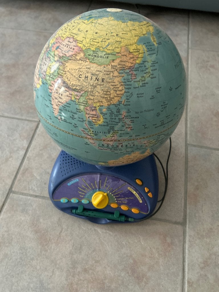Mappemonde globe terrestre lumineux, Globe physique, 30 cm, Enlèvement, Utilisé