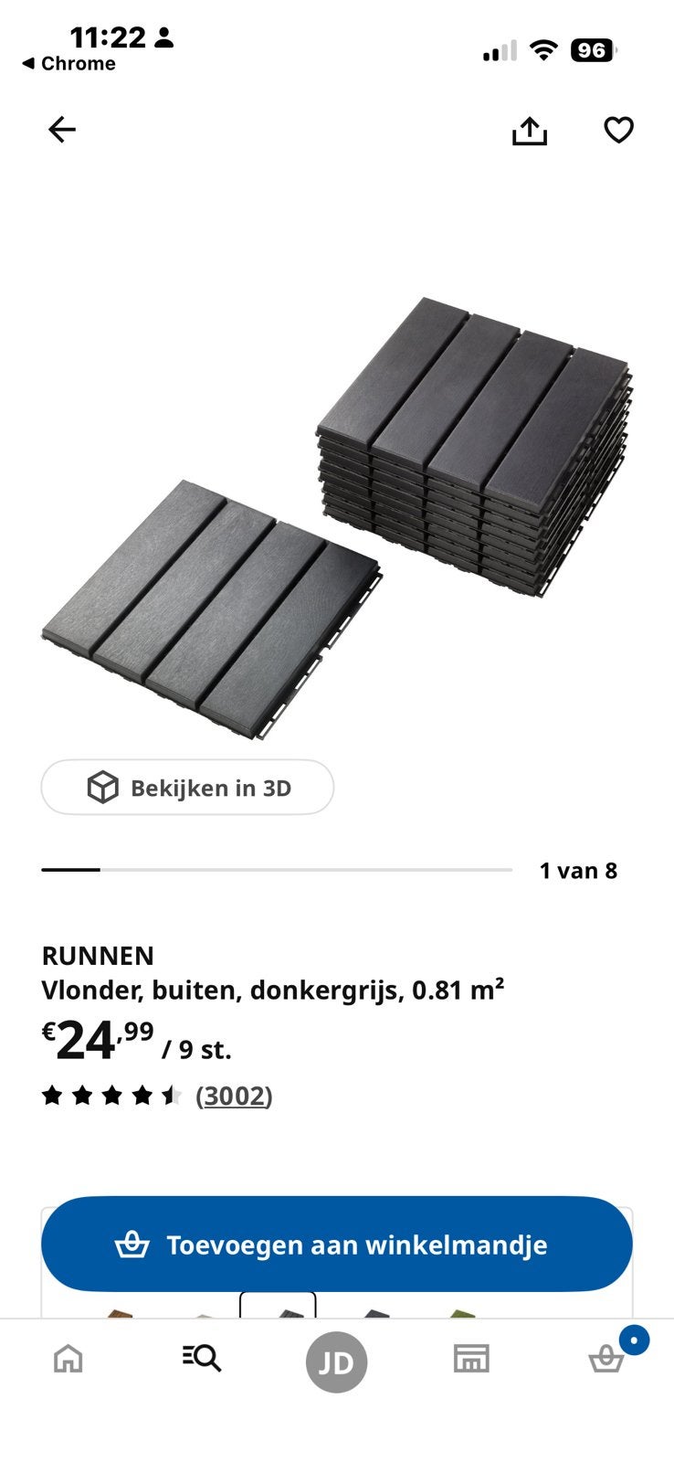 Ikea runnen kunststof tegels, Tuin en Terras, Ophalen, Gebruikt, Kunststof