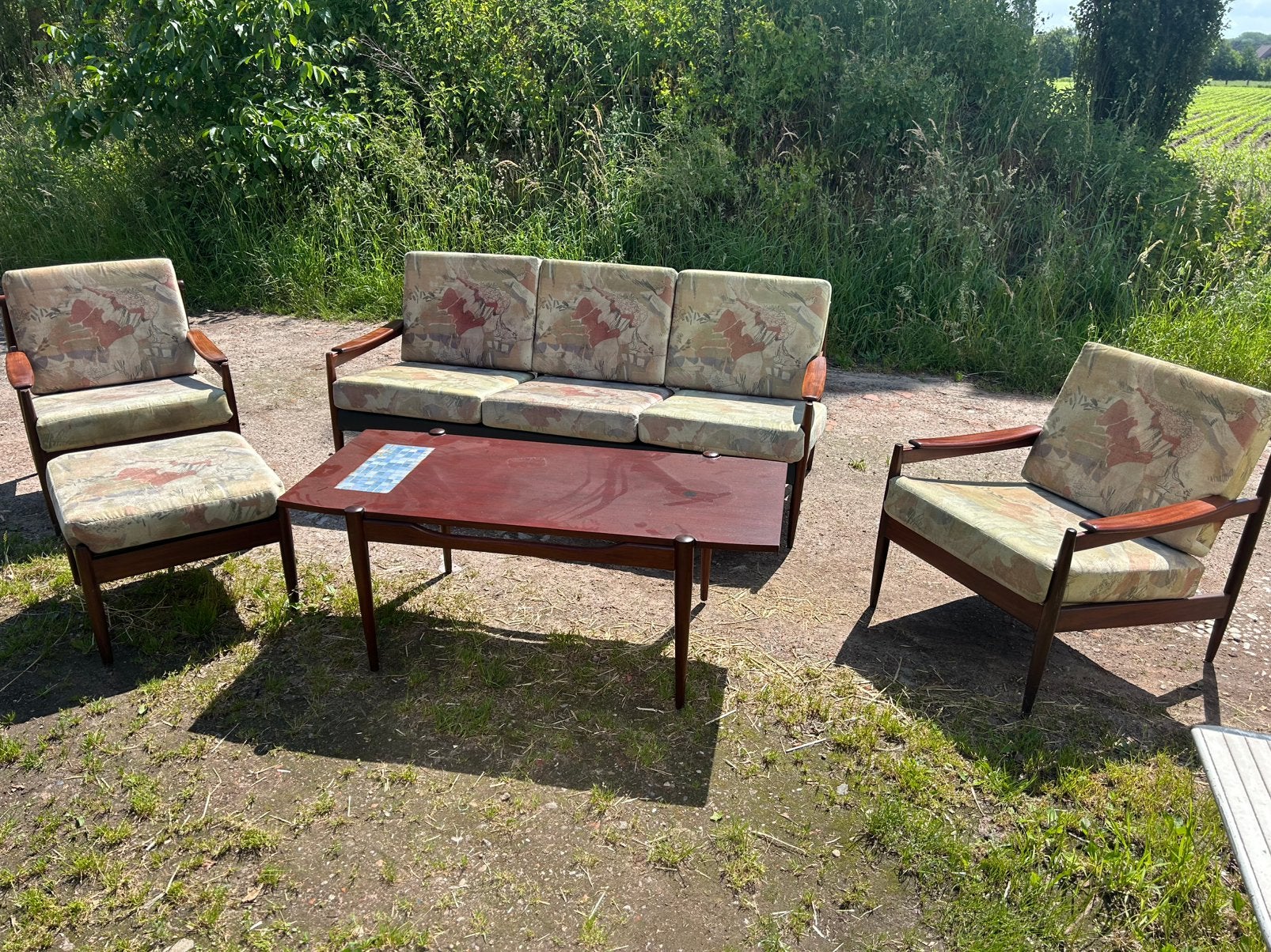 Vintage scandinavische sofa set, Ophalen, Gebruikt, Stof
