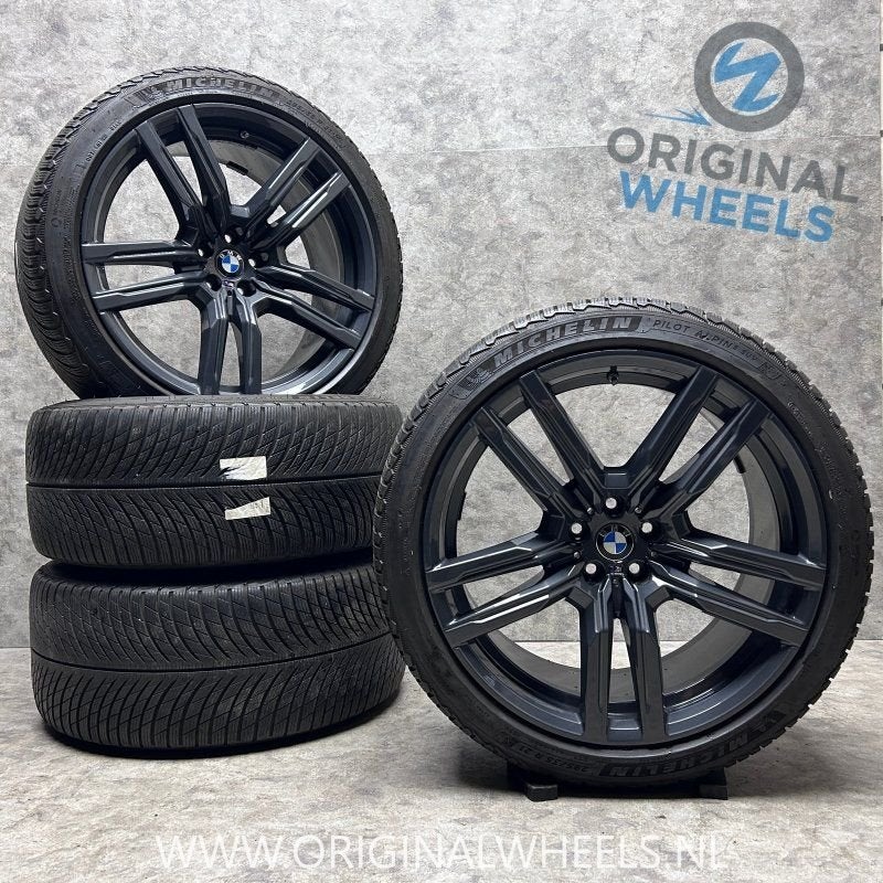 21 inch originele velgen + winterbanden BMW X5M X6M  style 8, Gebruikt, 295 mm, -, -