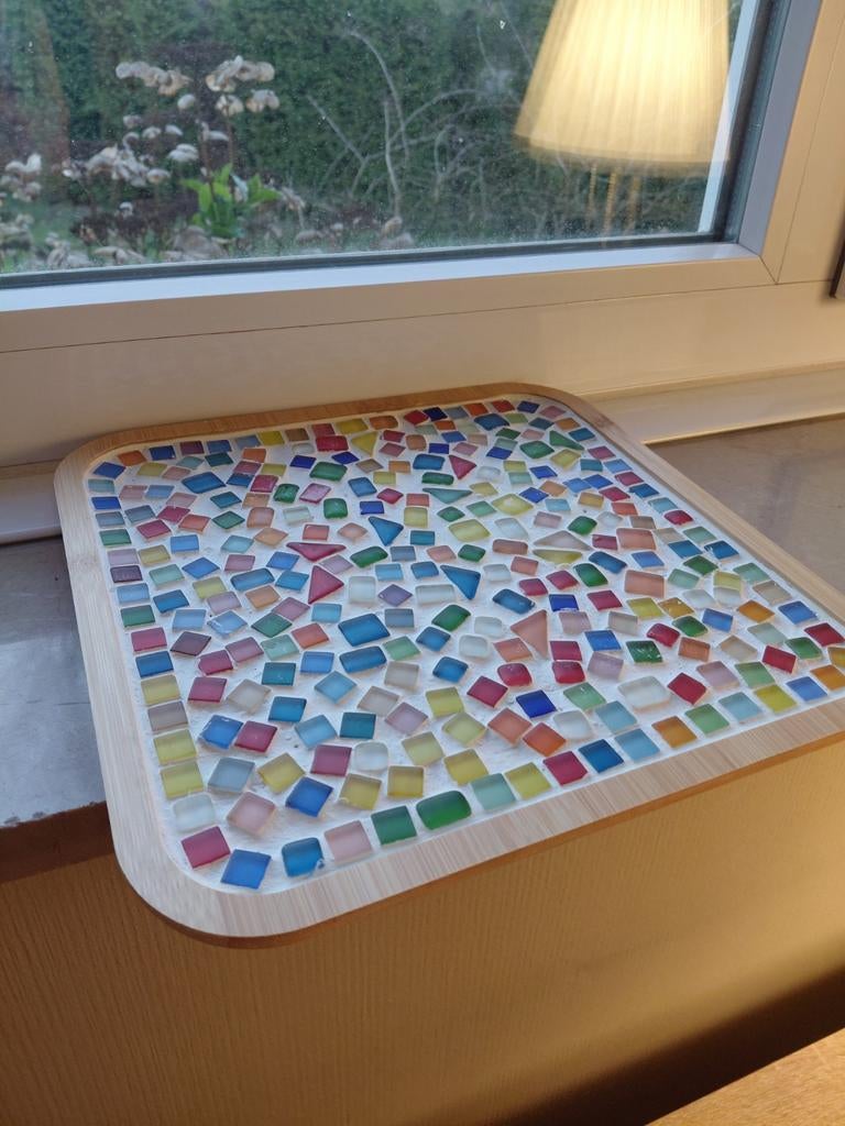 Handgemaakte Mozaïek dienblad, Ophalen, Vierkant