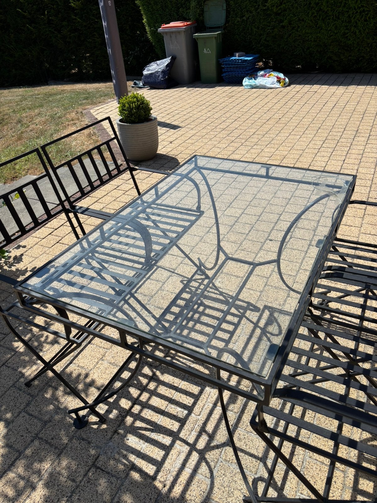 Authentieke ijzeren buitenset, Tuin en Terras, Ophalen, Zo goed als nieuw