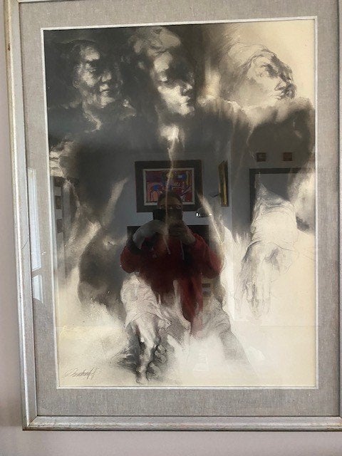 Houtskooltekening Herwig Driesschaert, Ophalen, Paneel, Bijzondere lijst, Portret of Personen