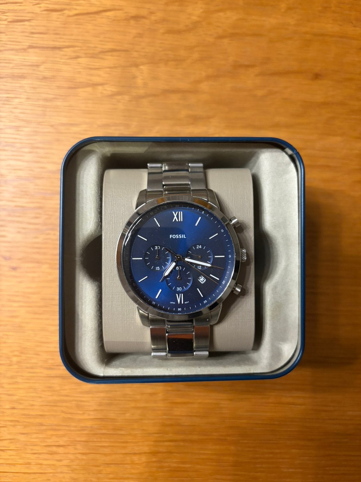 Montre Fossil Neutra Chrono Bleu, Bijoux, Sacs & Beauté, Enlèvement, Neuf