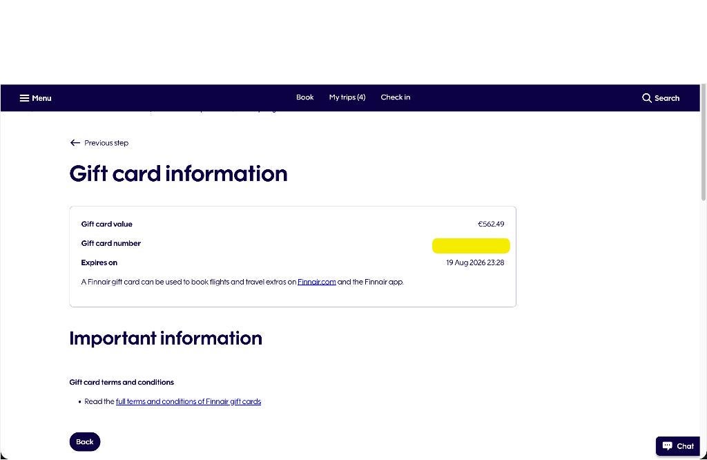 Carte-cadeau Finnair 562,49€, Avion