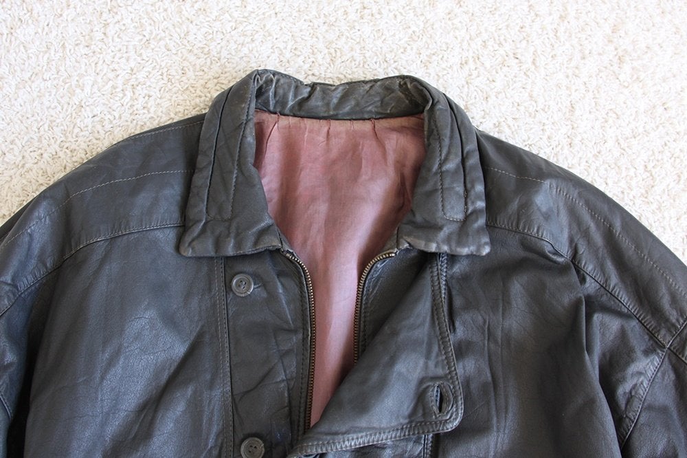 Veste en cuir vintage pour hommes 282* (L) €40, -, Vintage, Noir, Envoi, Taille 52/54 (L)