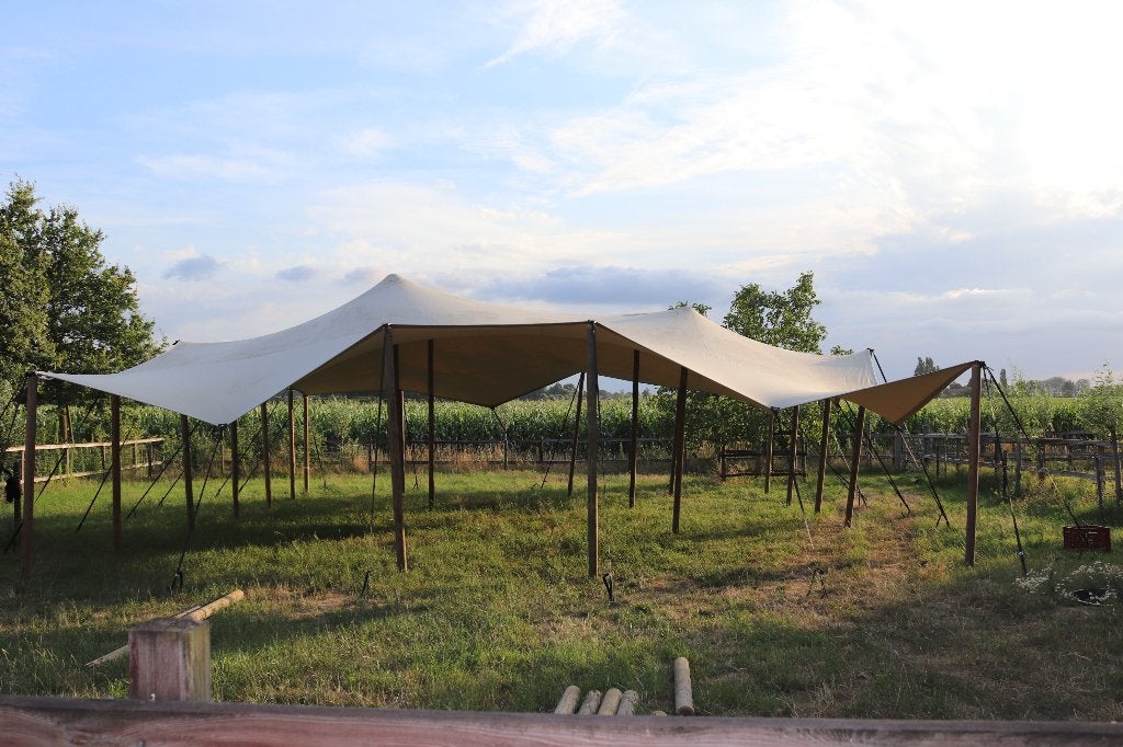 te koop gebruikte stretch tent 10 m op 12 m, Ophalen, Gebruikt