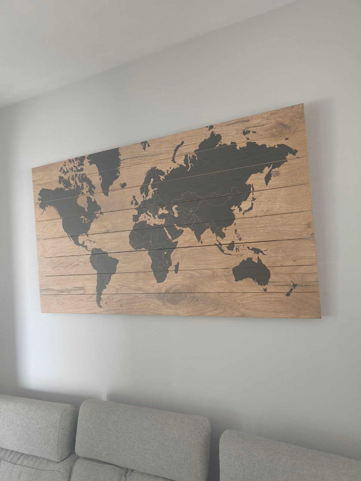 Décoration murale Maison du Monde – Carte du monde en bois, Comme neuf, Enlèvement, Bois, Industriel