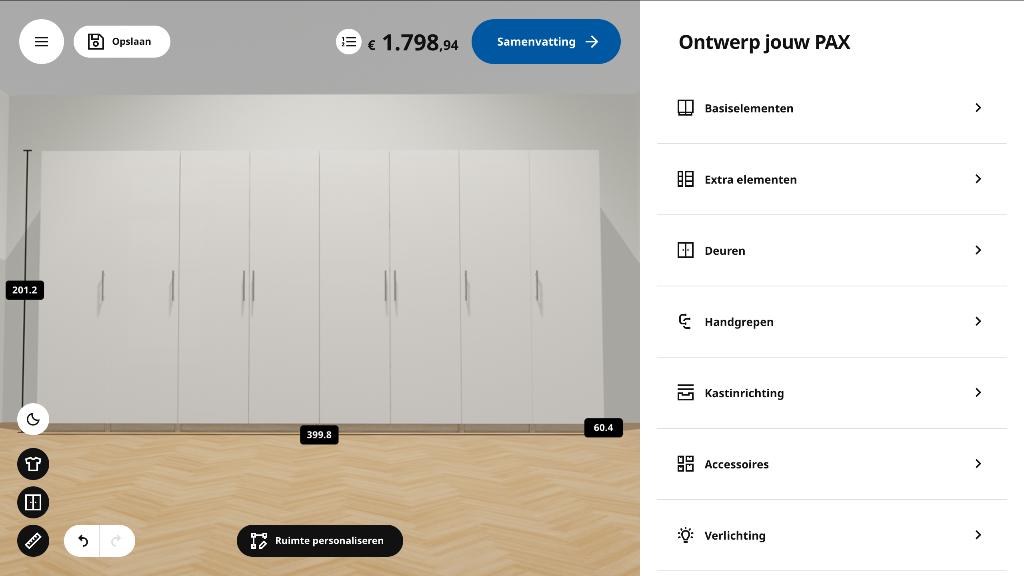 Grote IKEA PAX Kledingkast | 400x58x201 cm | GRATIS LEVERING, 200 cm of meer, IKEA MODERN, Met klep(pen), Ophalen of Verzenden