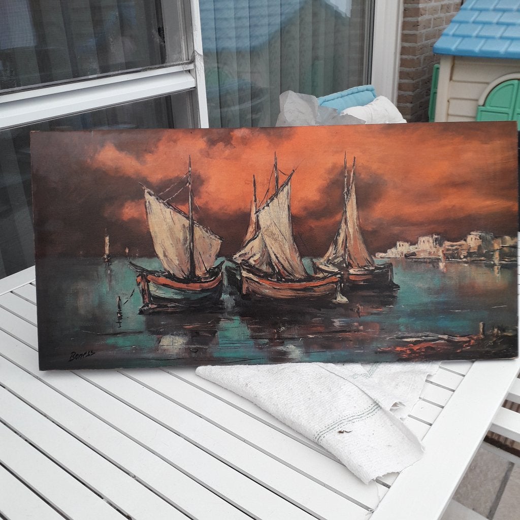 kader met boten, Ophalen, 75 tot 100 cm, Print, 5 – 50