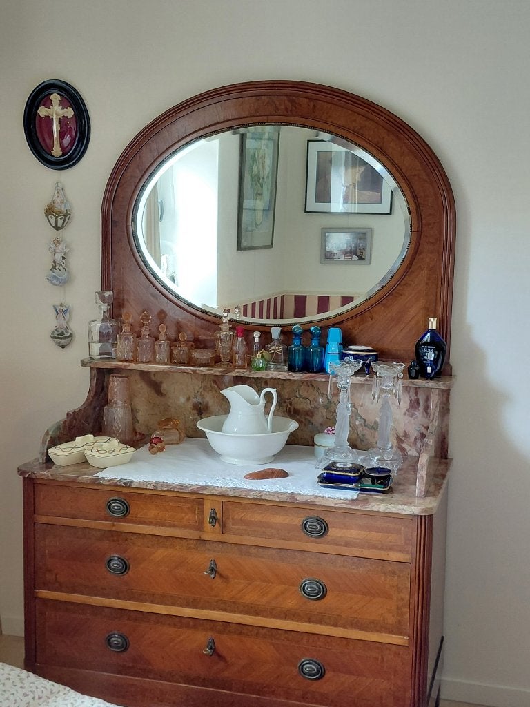 art deco slaapkamerset , bed , kast en lavabo, Antiek en Kunst, Ophalen