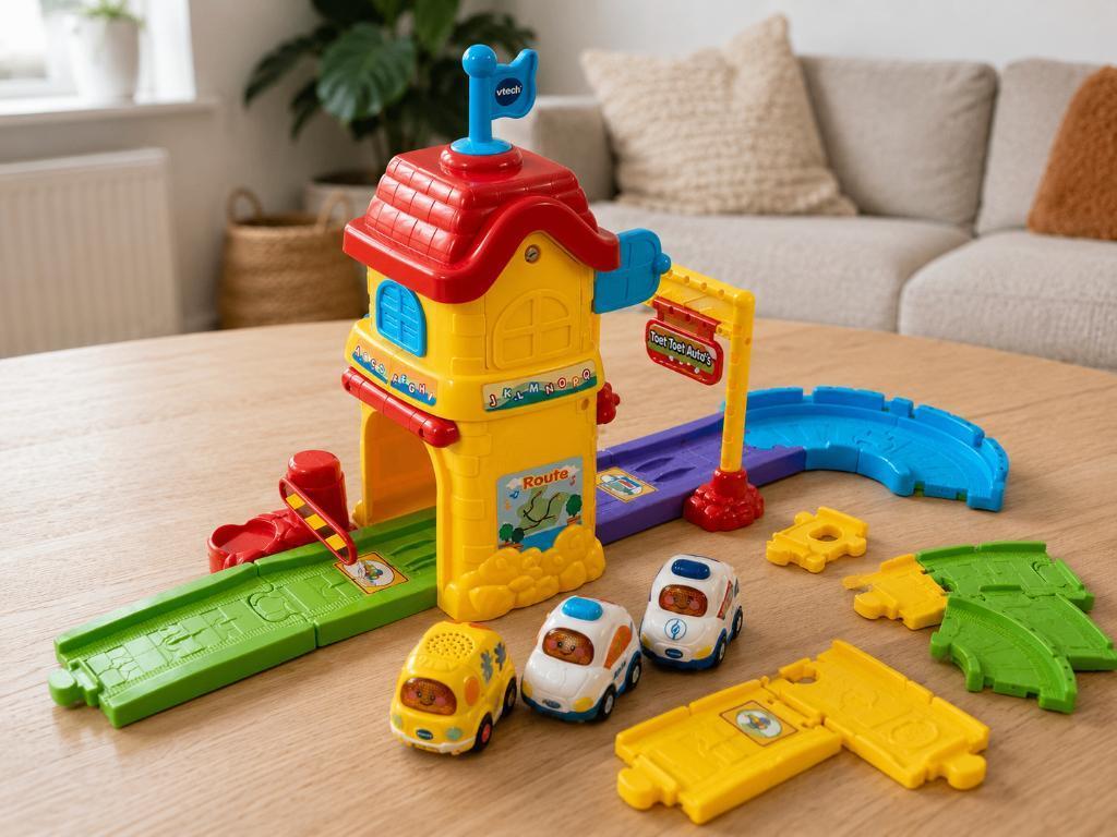 VTech Toet Toet Auto’s garage met 3 auto’s en baanstukken, Enfants & Bébés, Jouets | Vtech, Enlèvement, Comme neuf, 6 mois à 2 ans