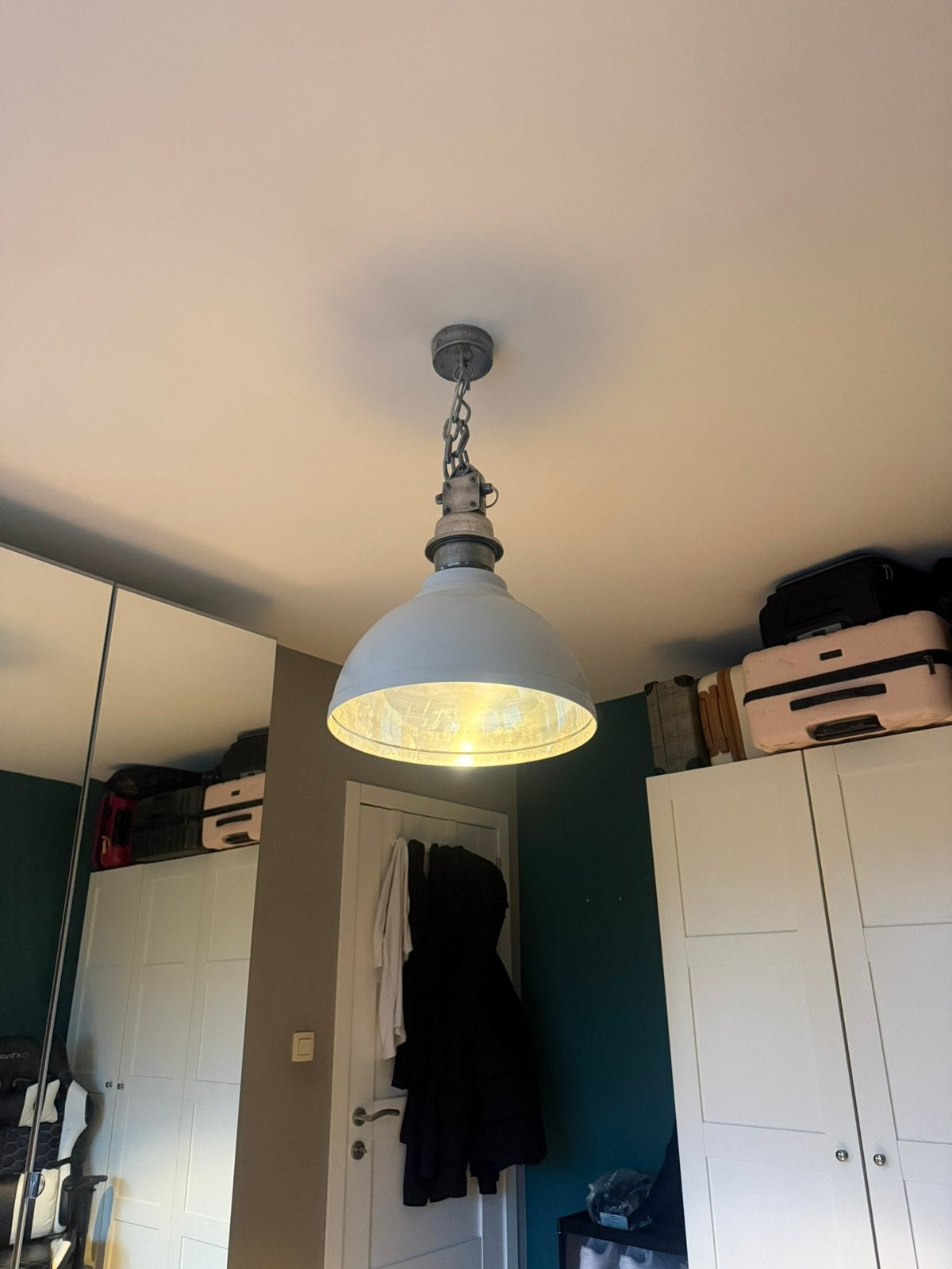 Industrieel Lamp, Huis en Inrichting, Lampen | Hanglampen, Ophalen, Overige fittingen, Zo goed als nieuw, Metaal