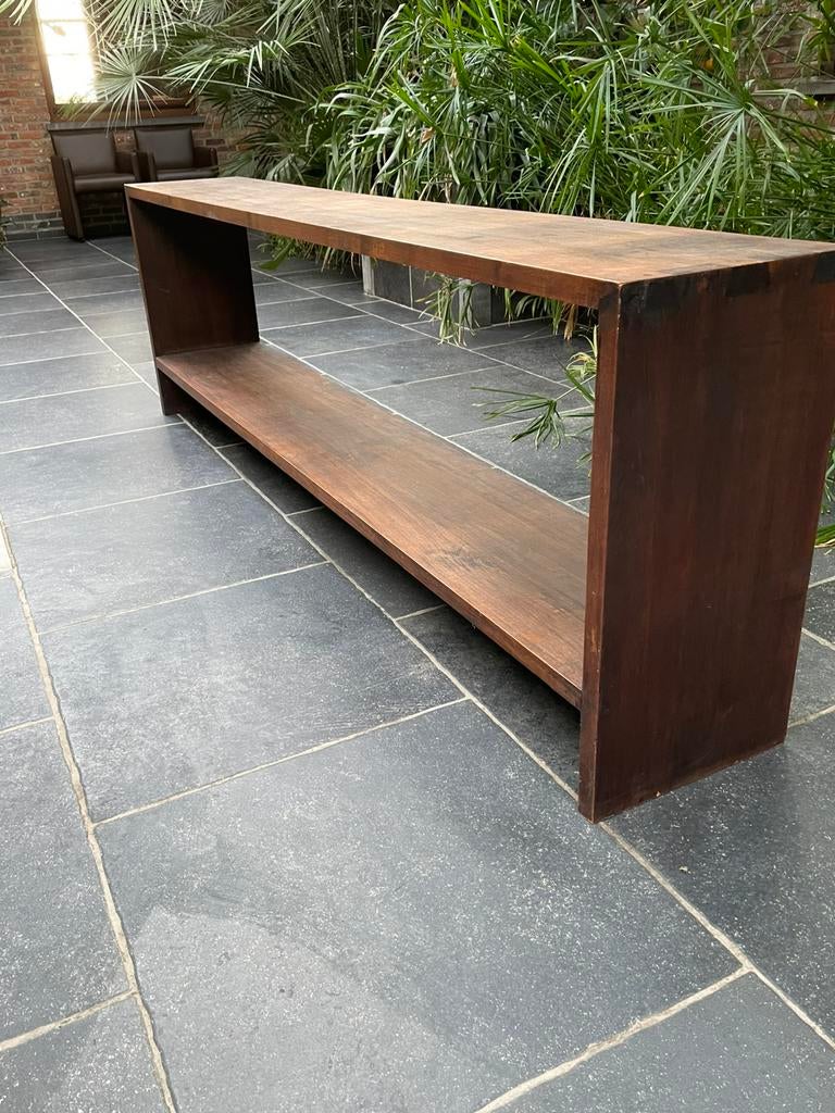 Handgemaakte massief houten TV meubel ., Huis en Inrichting, Kasten |Televisiemeubels, Ophalen, Zo goed als nieuw