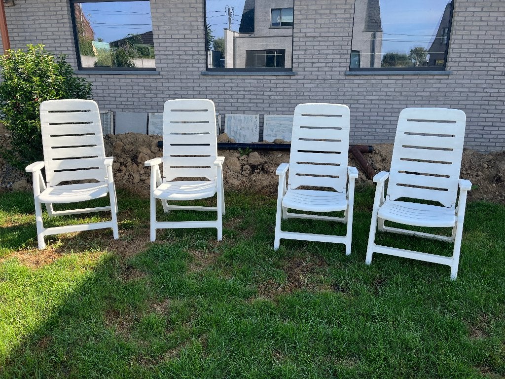 4 Tuinstoelen, Tuin en Terras, Tuinstoelen, Ophalen, Gebruikt, Plastic, Inklapbaar