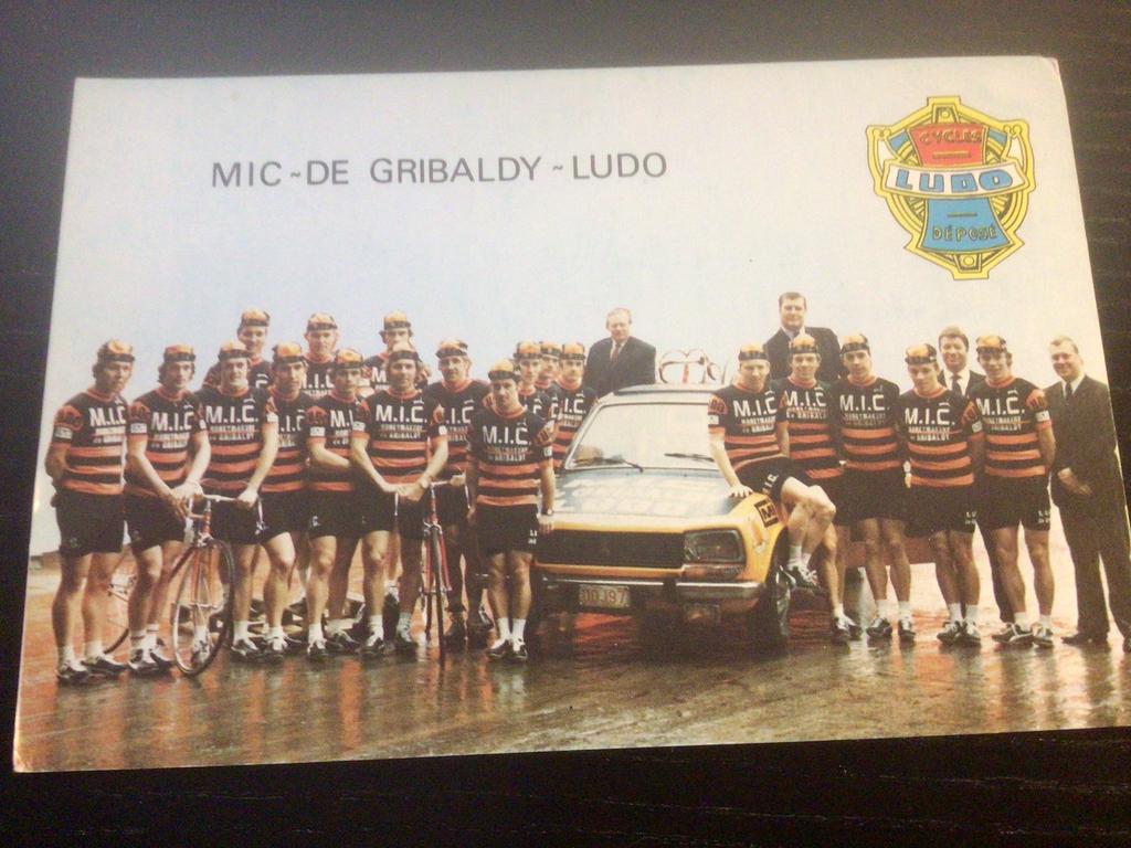 wielerkaart 1974 team mic ludo  herman van springel, Verzenden, Zo goed als nieuw