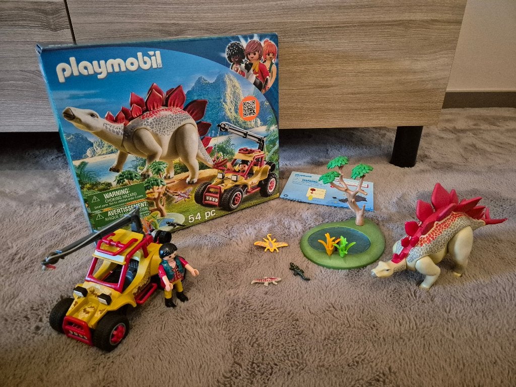 Playmobil 9432 met auto en dino, Ophalen, Zo goed als nieuw